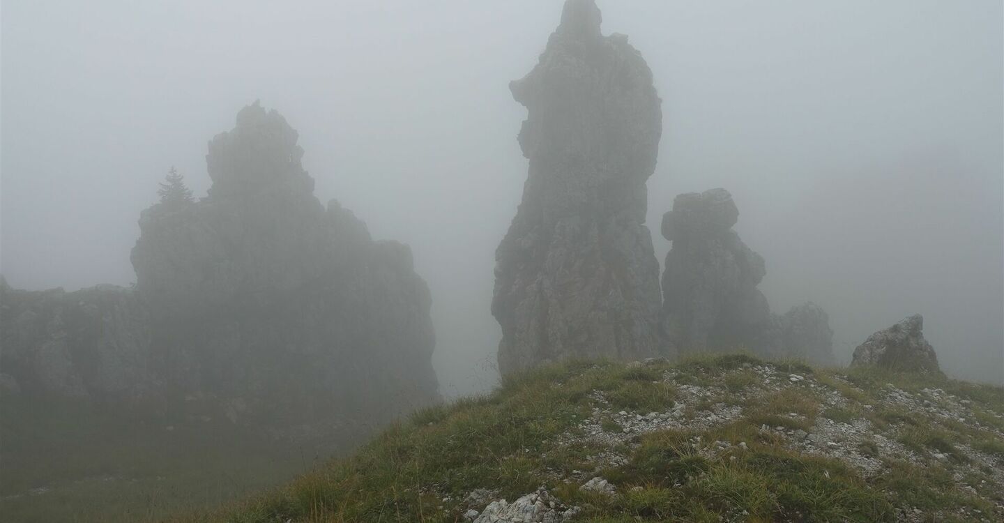 WKB2 1045 3 Markante Felsspitzen unterhalb des Wanderweges.